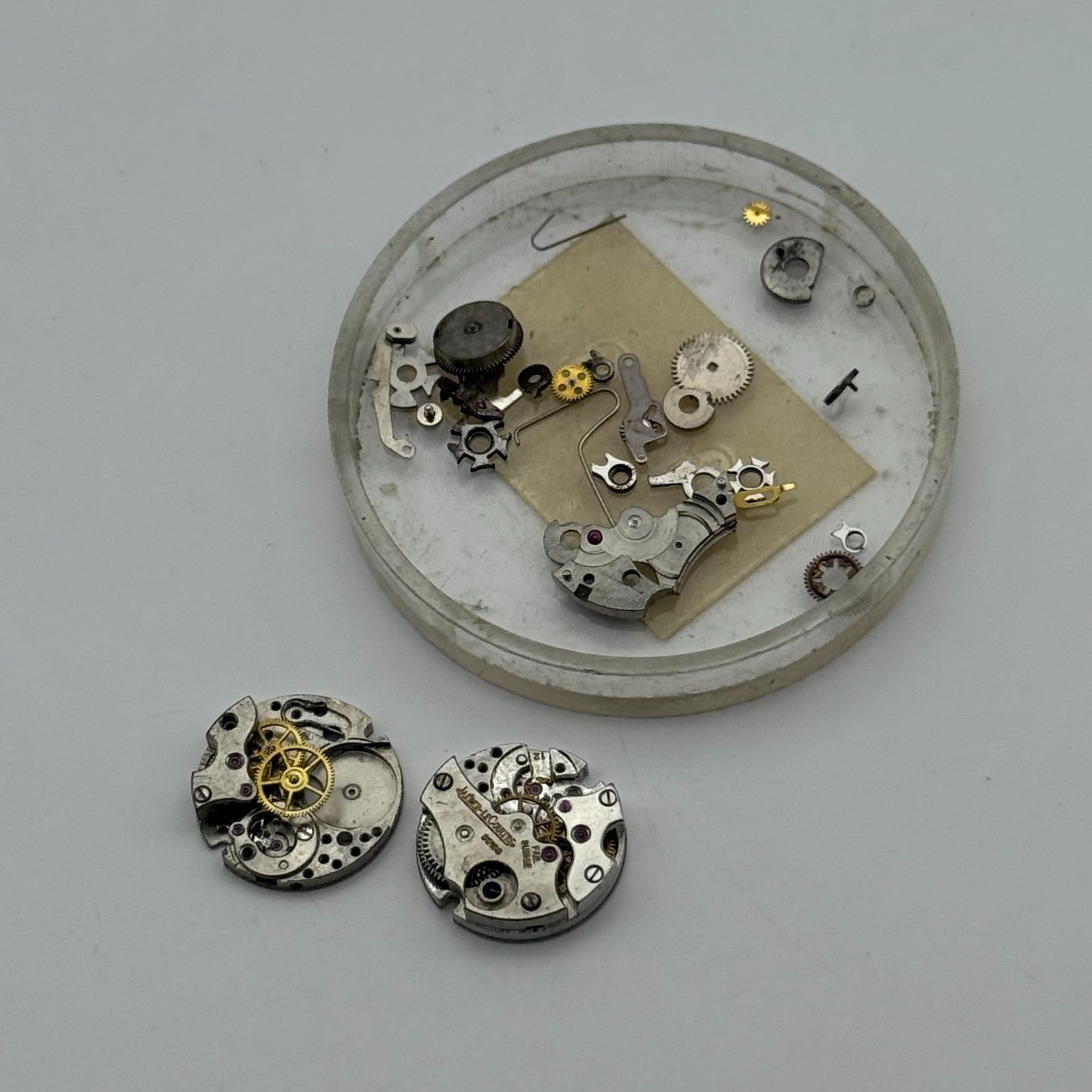 Jaeger Le Coultre 12 Watch Movement x 2 & Spares Vintage Swiss Parts 14.9mm