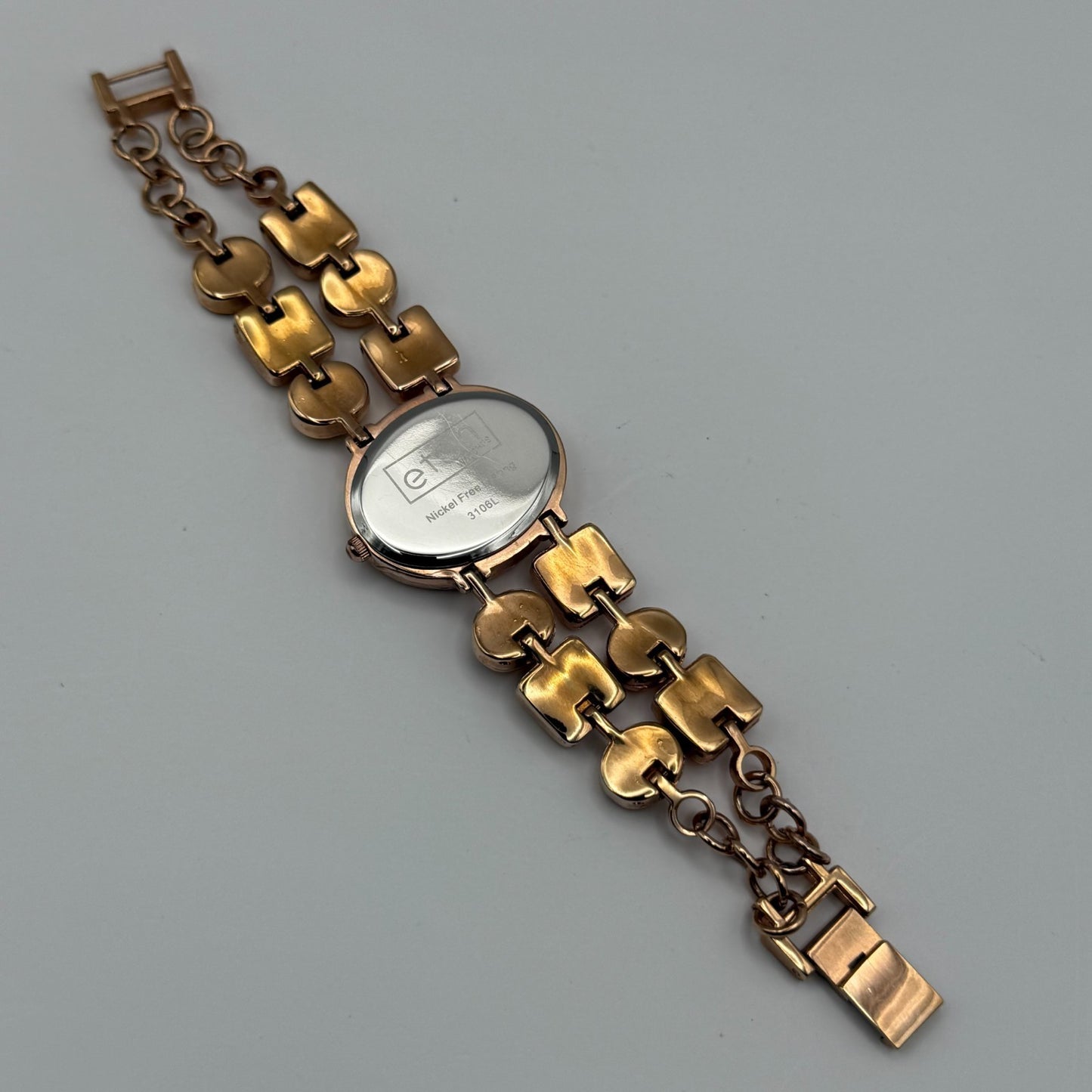 Eton Ladies Quartz Watch Mother of Pearl Rose Gold Tone Bracelet Working 31mm