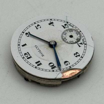 22mm Rolex Rolco 15 Rubies Military Trench Watch Movement Sub Seconds PARTS