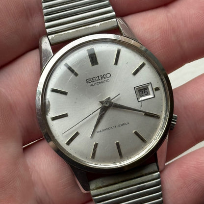 Men's Vintage Seiko Full AutoWinding Watch Diashock Bracelet 36mm Japan Running
