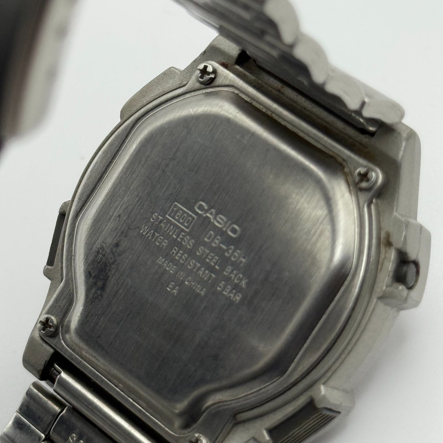 Casio DB-35H Data Bank Telememo 30 Men’s Quartz Watch Silver Tone Working 39mm