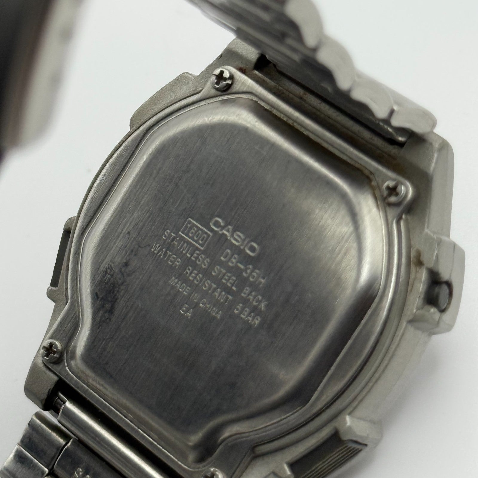 Casio DB-35H Data Bank Telememo 30 Men’s Quartz Watch Silver Tone Working 39mm