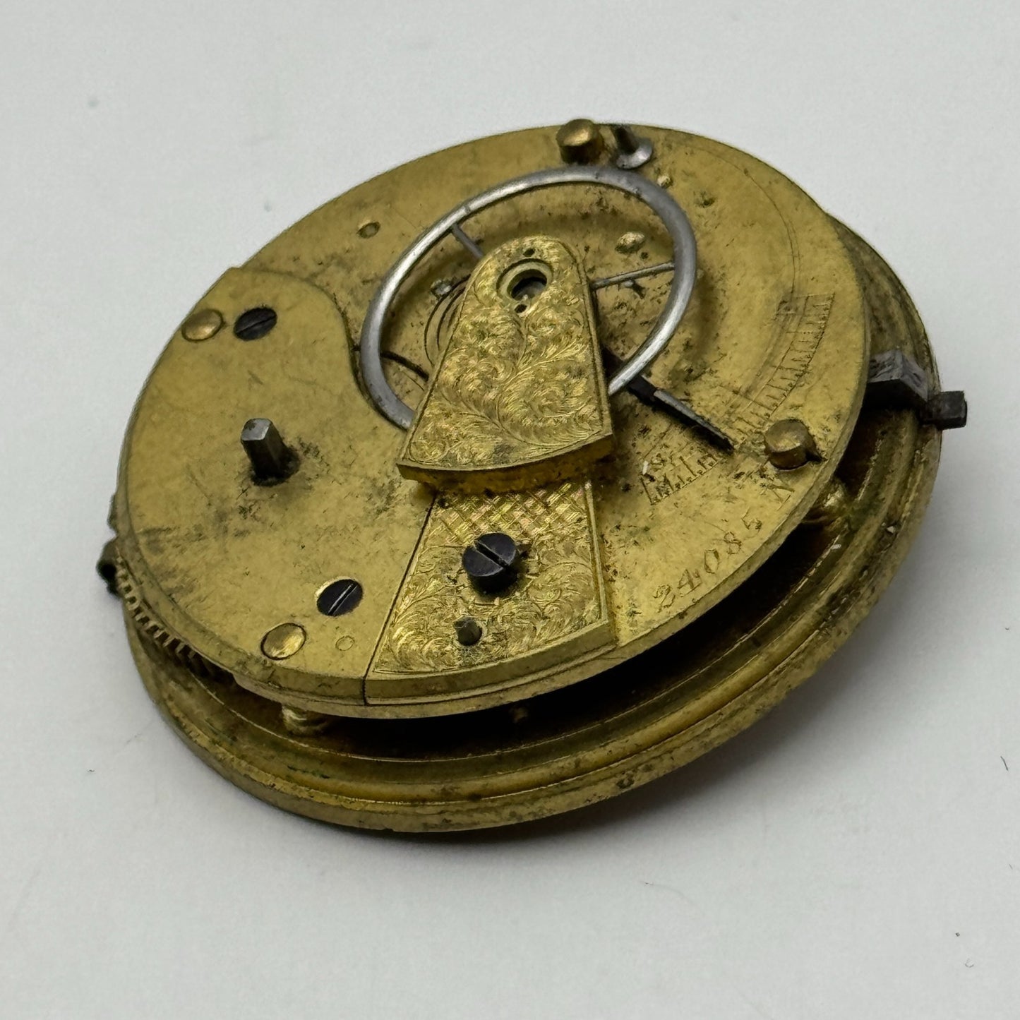 Fusee Pocket Watch Movement Antique English Key Wound Parts Repair Spares 45.9mm