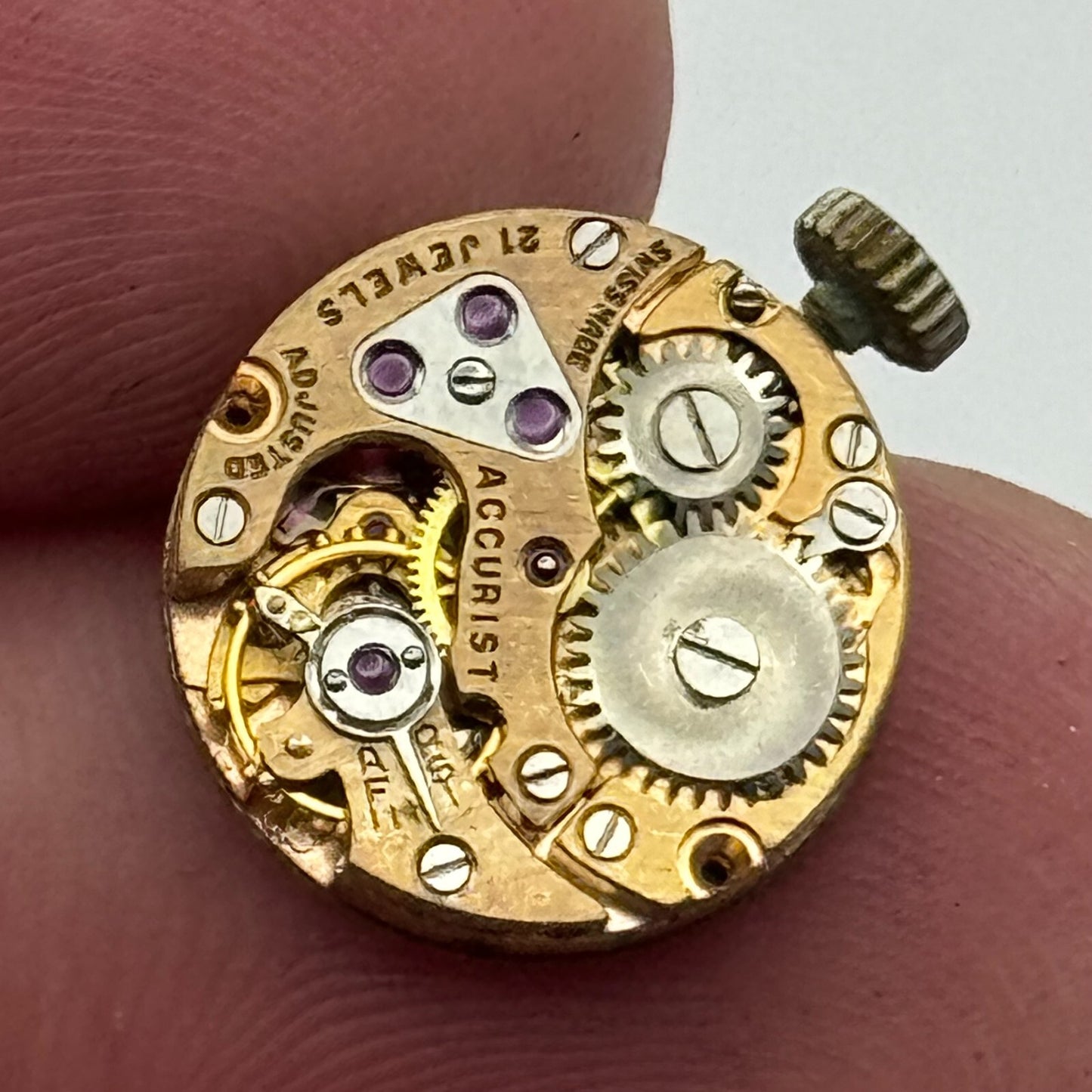 13.6mm Accurist Felsa 21 Balance Ok Manual Wind Swiss Watch Movement PARTS SPARE