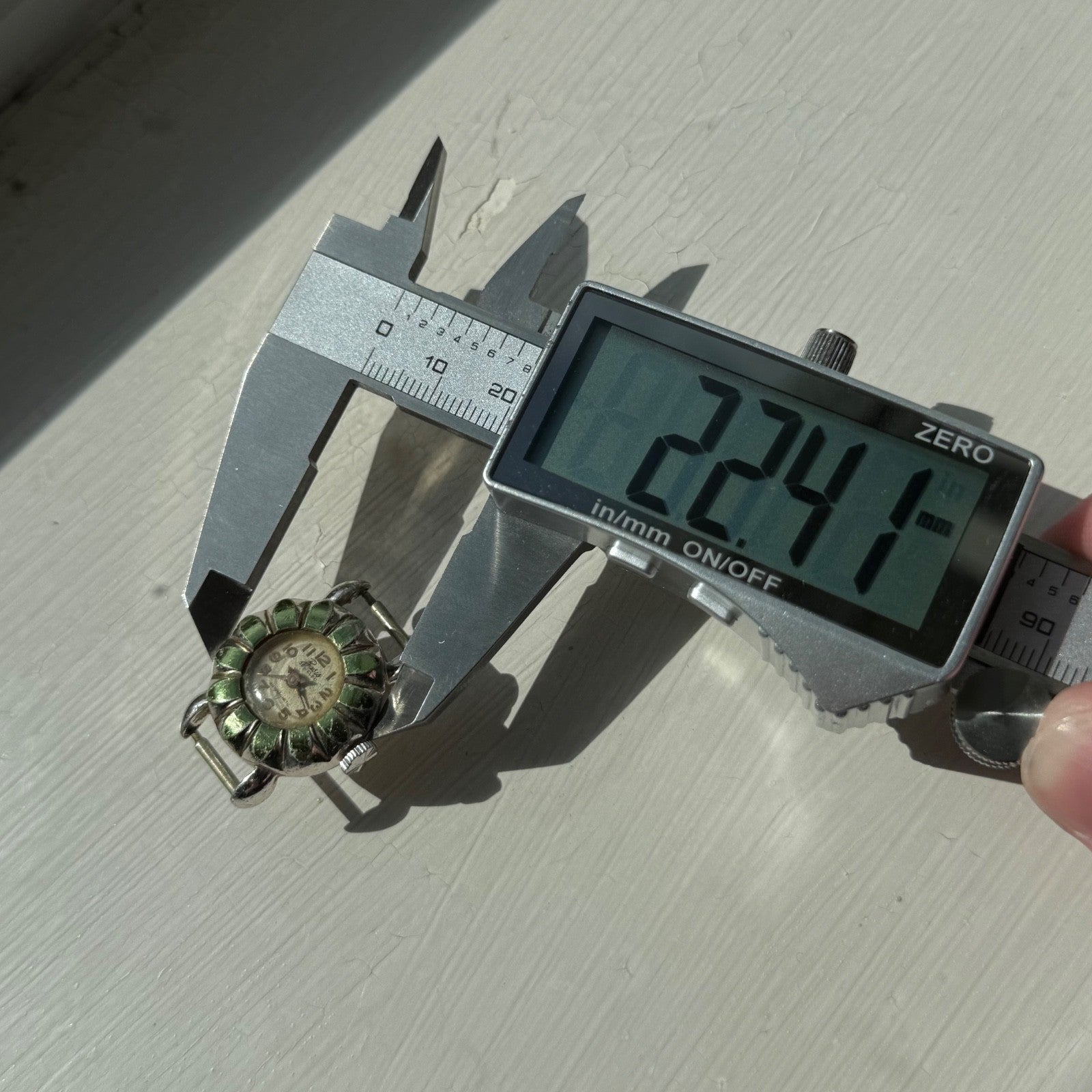 22mm Vintage EB 1431N Basis Jewelled Green Bezel Swiss Manual Watch PARTS REPAIR