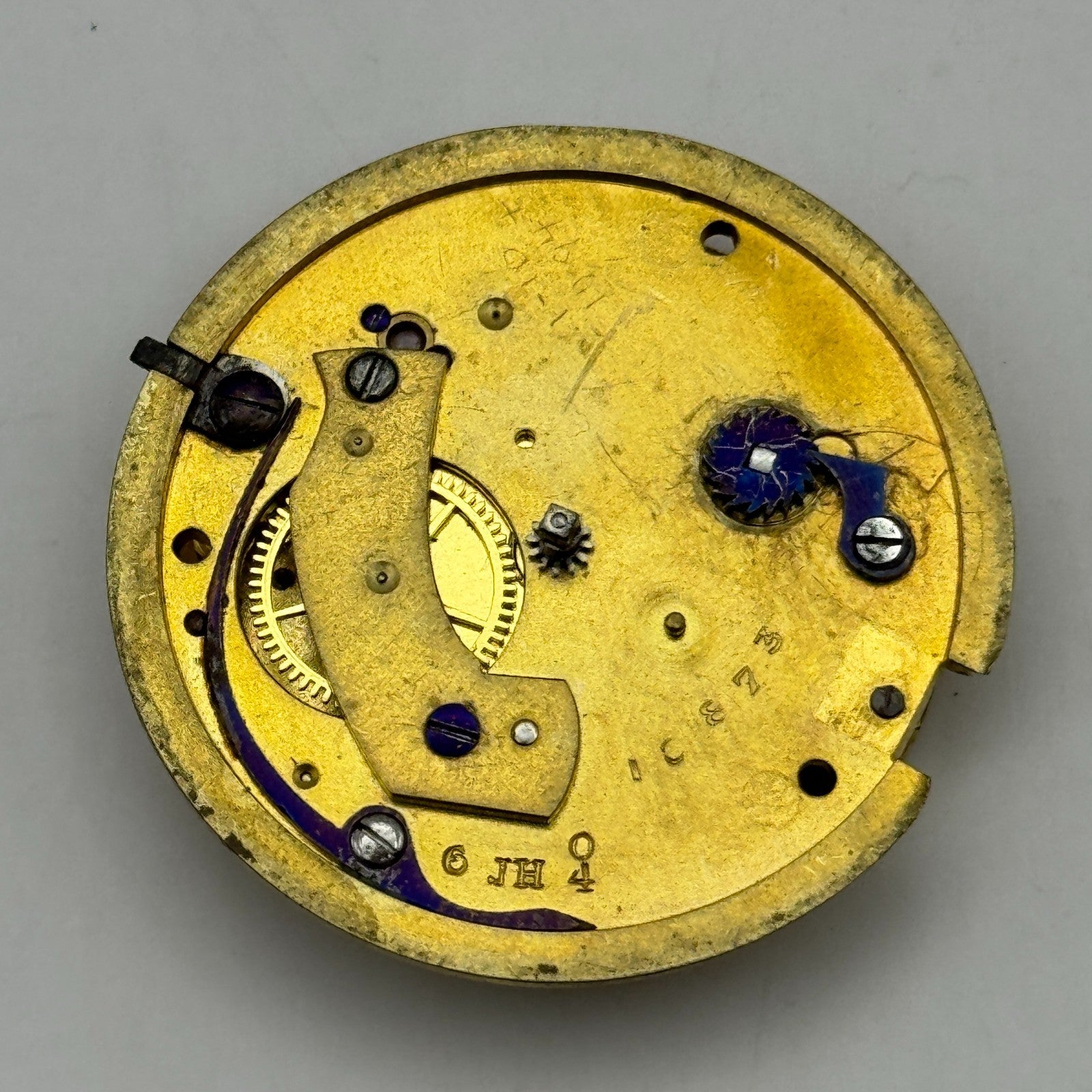 Fusee Pocket Watch Movement Antique English Key Wound Parts Repair Spares 35.9mm