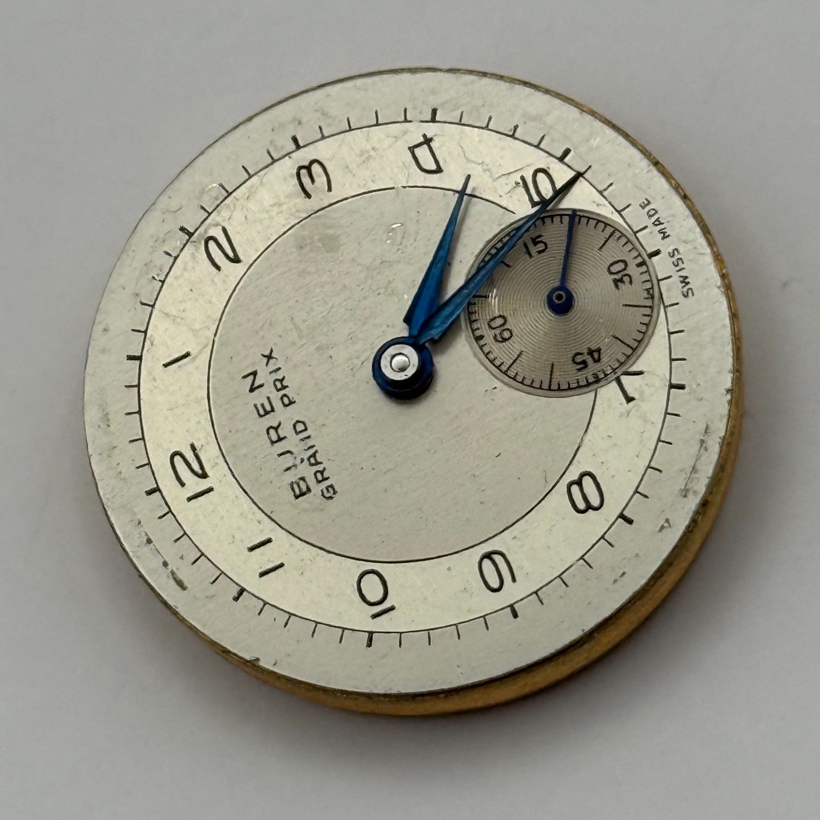 Buren 410 Grand Prix Watch Movement Manual Wind Vintage Parts Repair 25.1mm