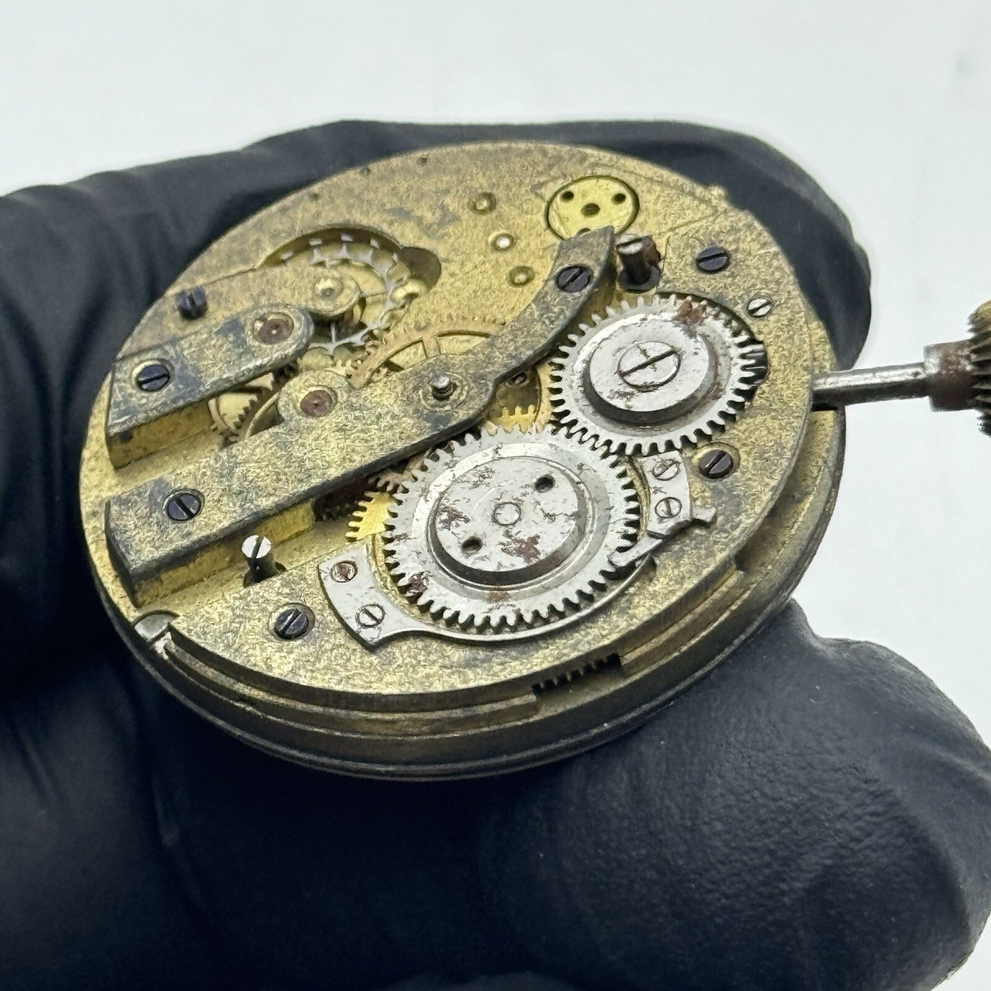 33.2mm Beautiful Patterned Dial Cylinder Pocket Watch Movement FOR PARTS
