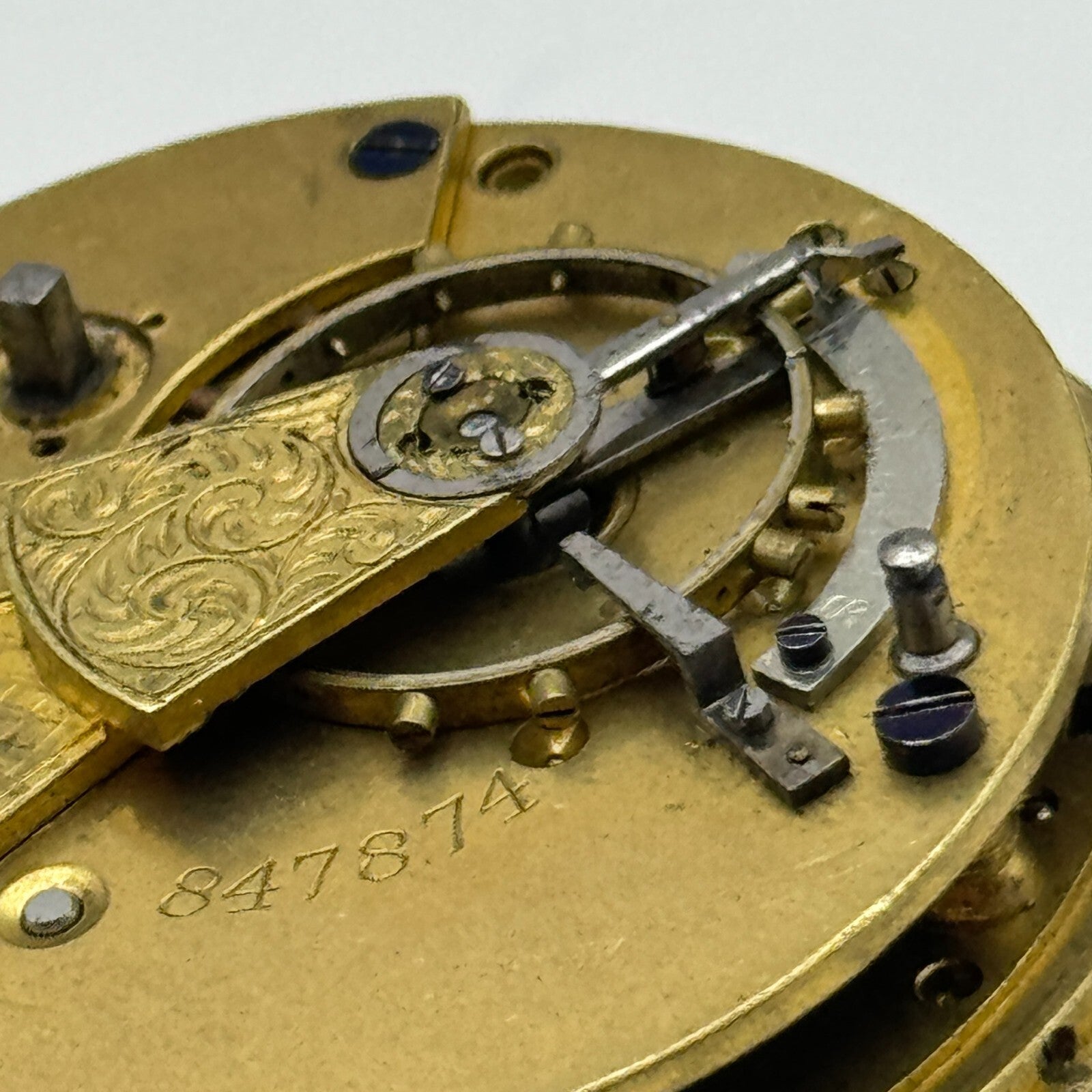 44.6mm Antique John Wilson Ossett Key Wound Pocket Watch Movement PARTS REPAIR
