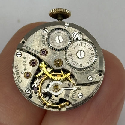 19.7mm Vintage Cyma R.424 Swiss 17 Jewels Manual Wind Watch Movement PART REPAIR