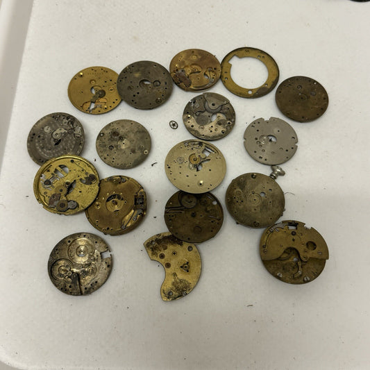 Bundle Antique Partial Pocket Watch Movements Parts Repair Watchmakers Job Lot