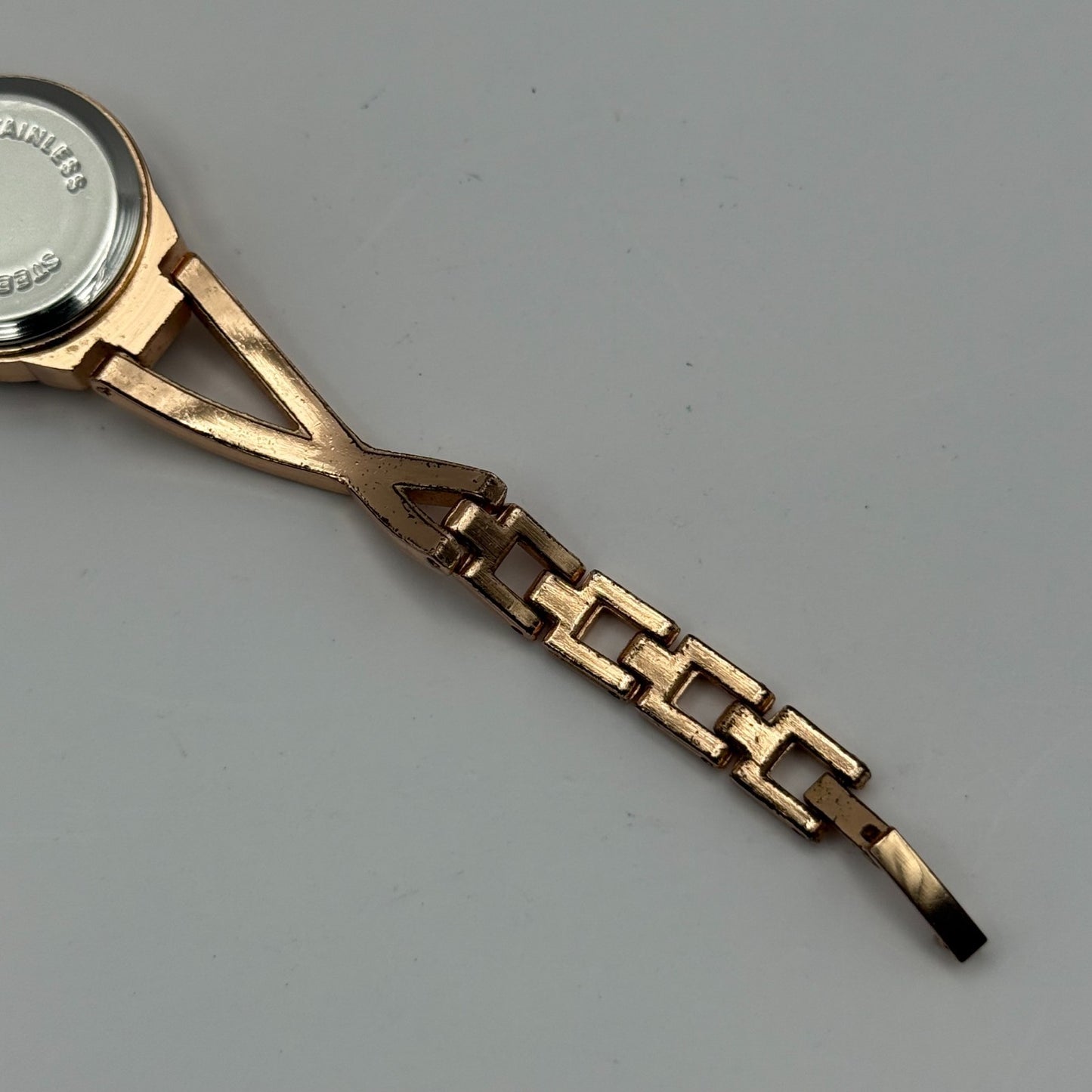 JW Ladies Quartz Watch Rose Gold Crystal Accents Working 21mm 5.25 Inches