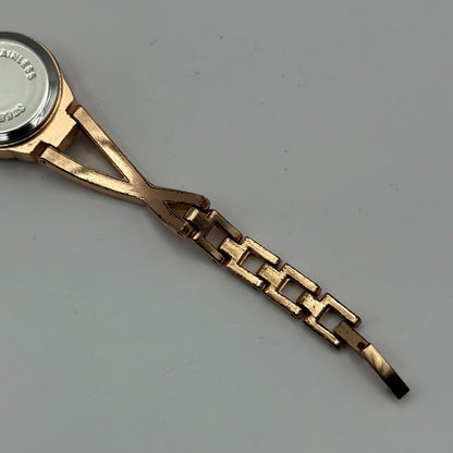 JW Ladies Quartz Watch Rose Gold Crystal Accents Working 21mm 5.25 Inches