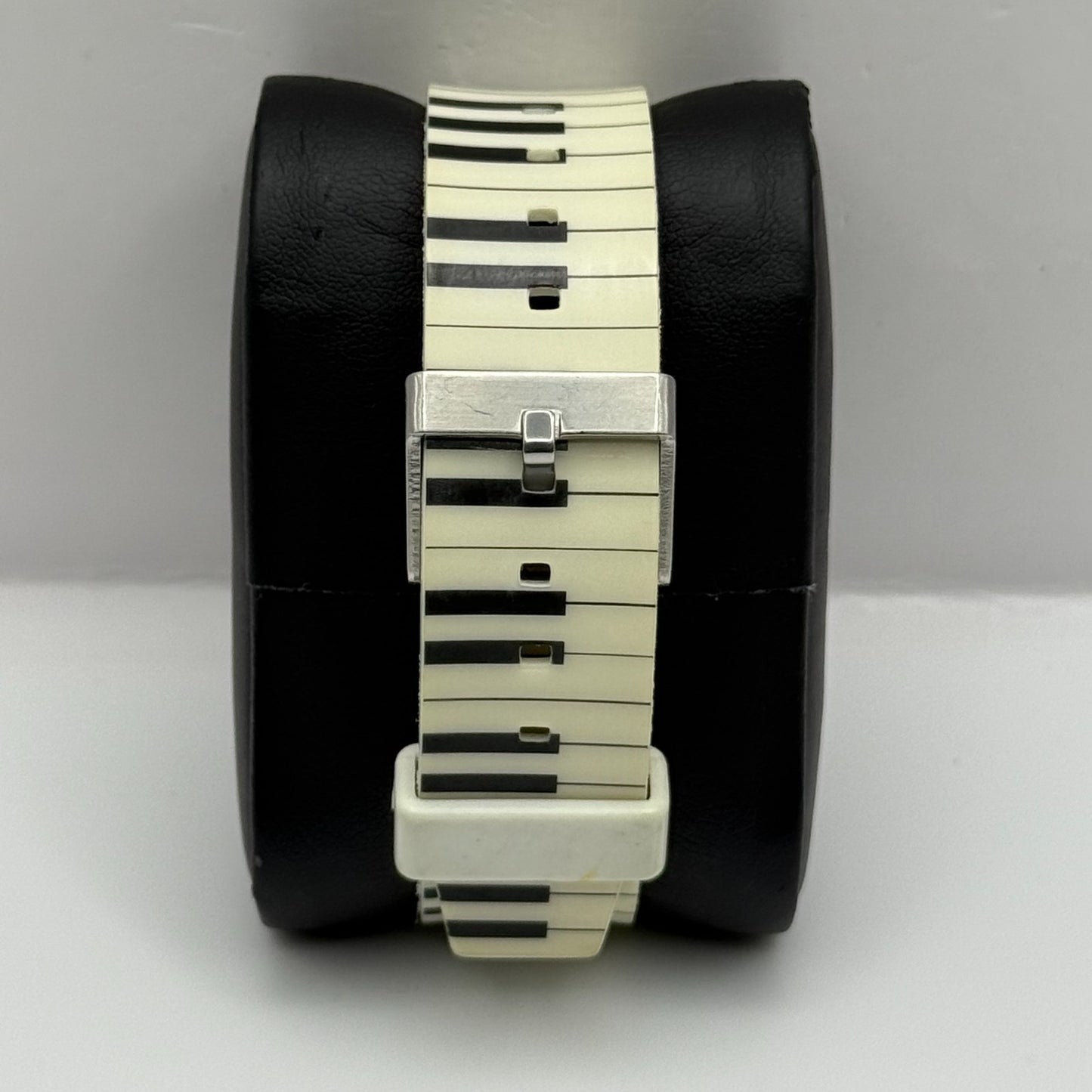 Timex Indiglo Digital Quartz Watch Piano Strap White Black Strap Working 34mm