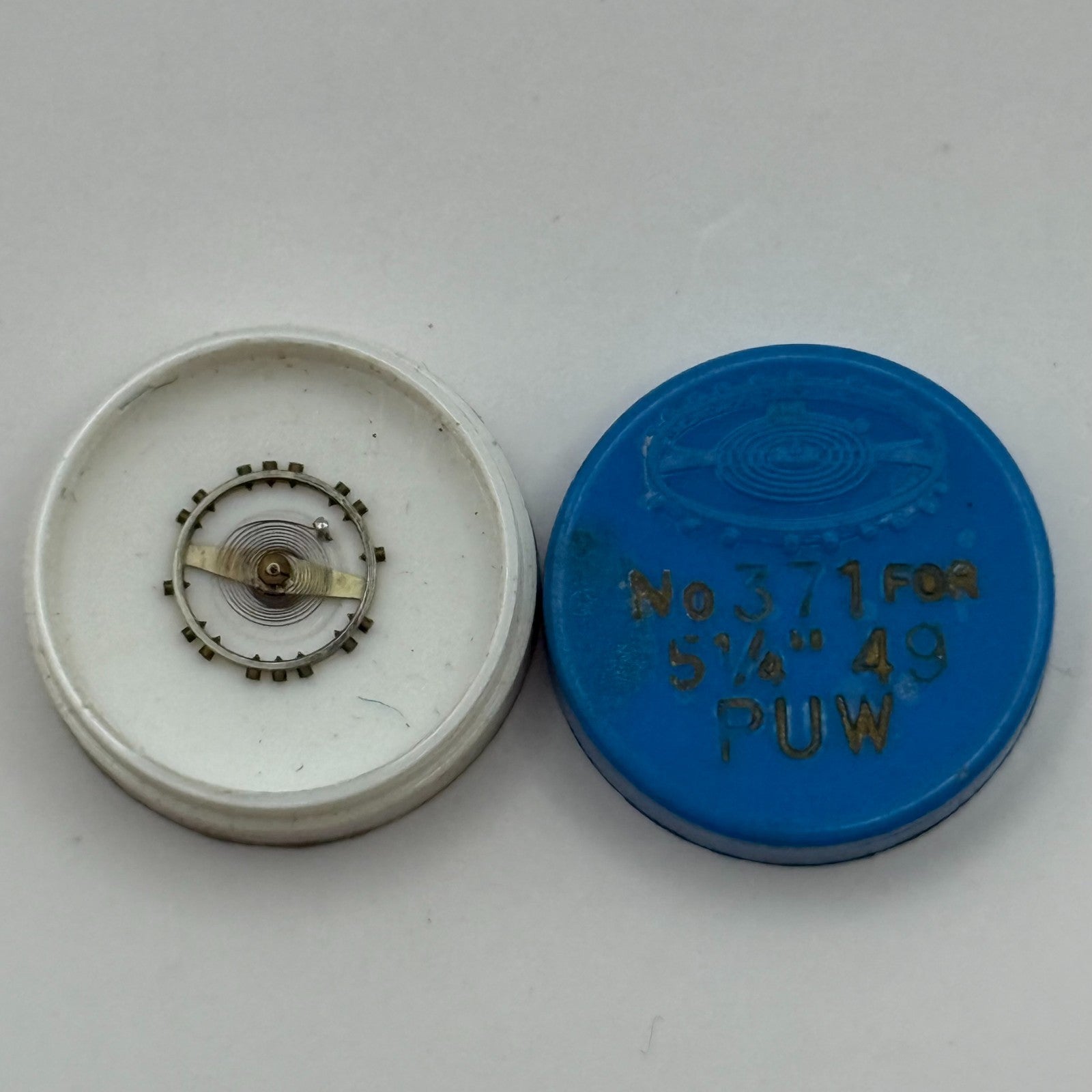 PUW 49 Balance Wheel Complete And Spring 5 1/4''' 371 Watch Movement Parts NOS