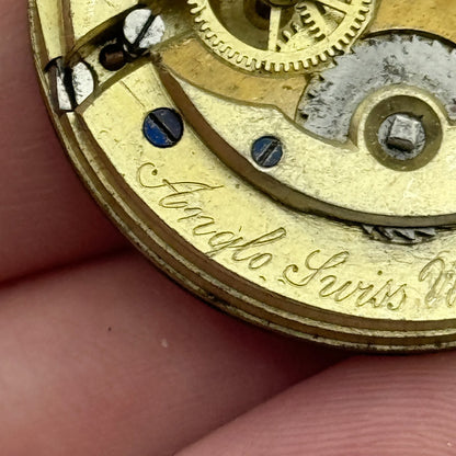 38.6mm Antique Open Face Longines ? Anglo Swiss Pocket Watch Movement PARTS