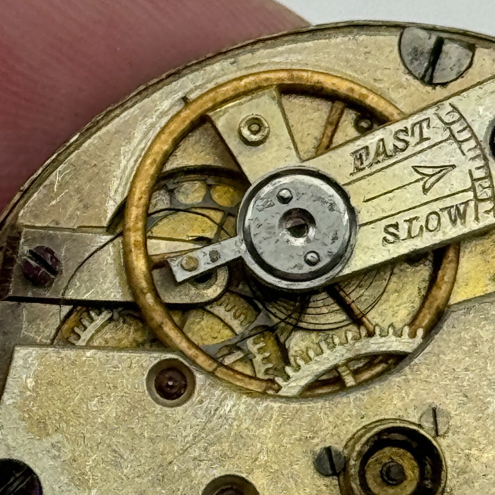 36.5mm Antique Key Wound Beautiful Gold Plated Dial Pocket Watch Movement PARTS