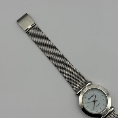Enternity Ladies Quartz Watch Crystal Markers Silver Tone Mesh Band Working 25mm