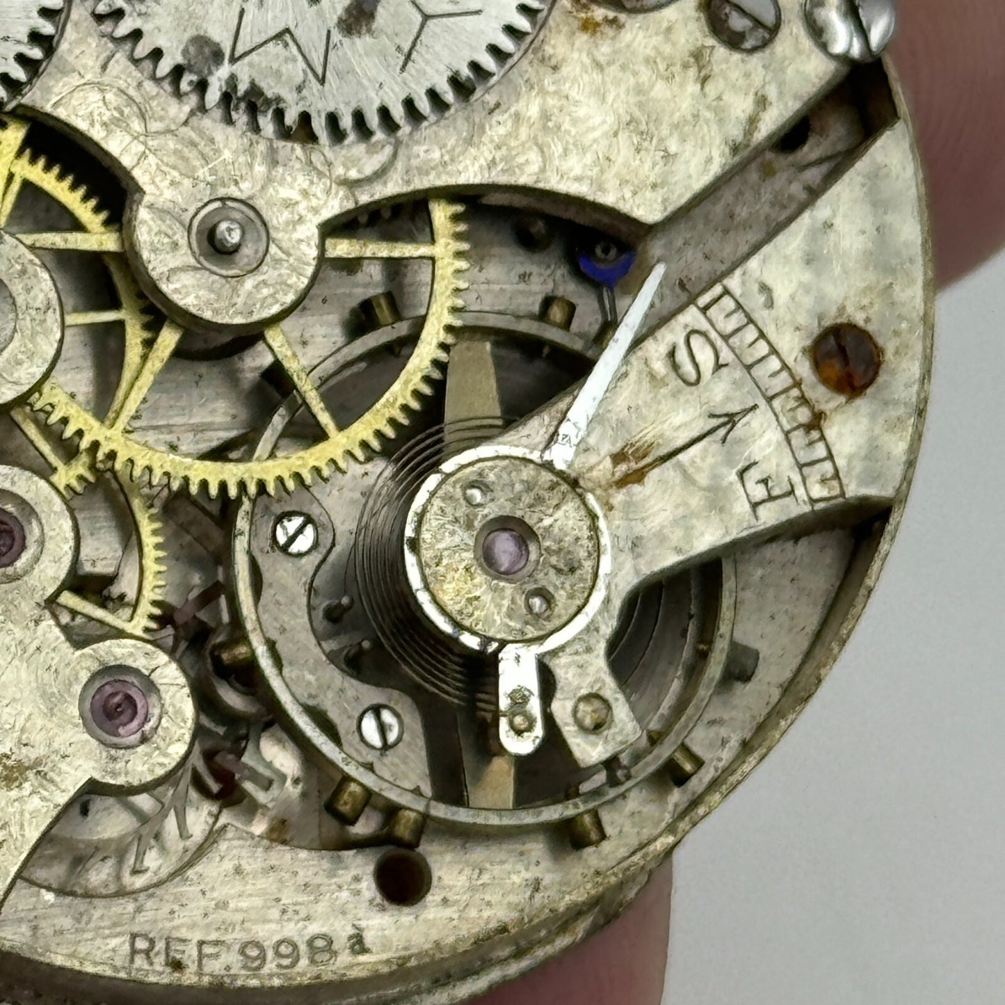 43.1mm Cyma Ref 998.a 15 Jewels Vintage Swiss Pocket Watch Movement PARTS SPARES