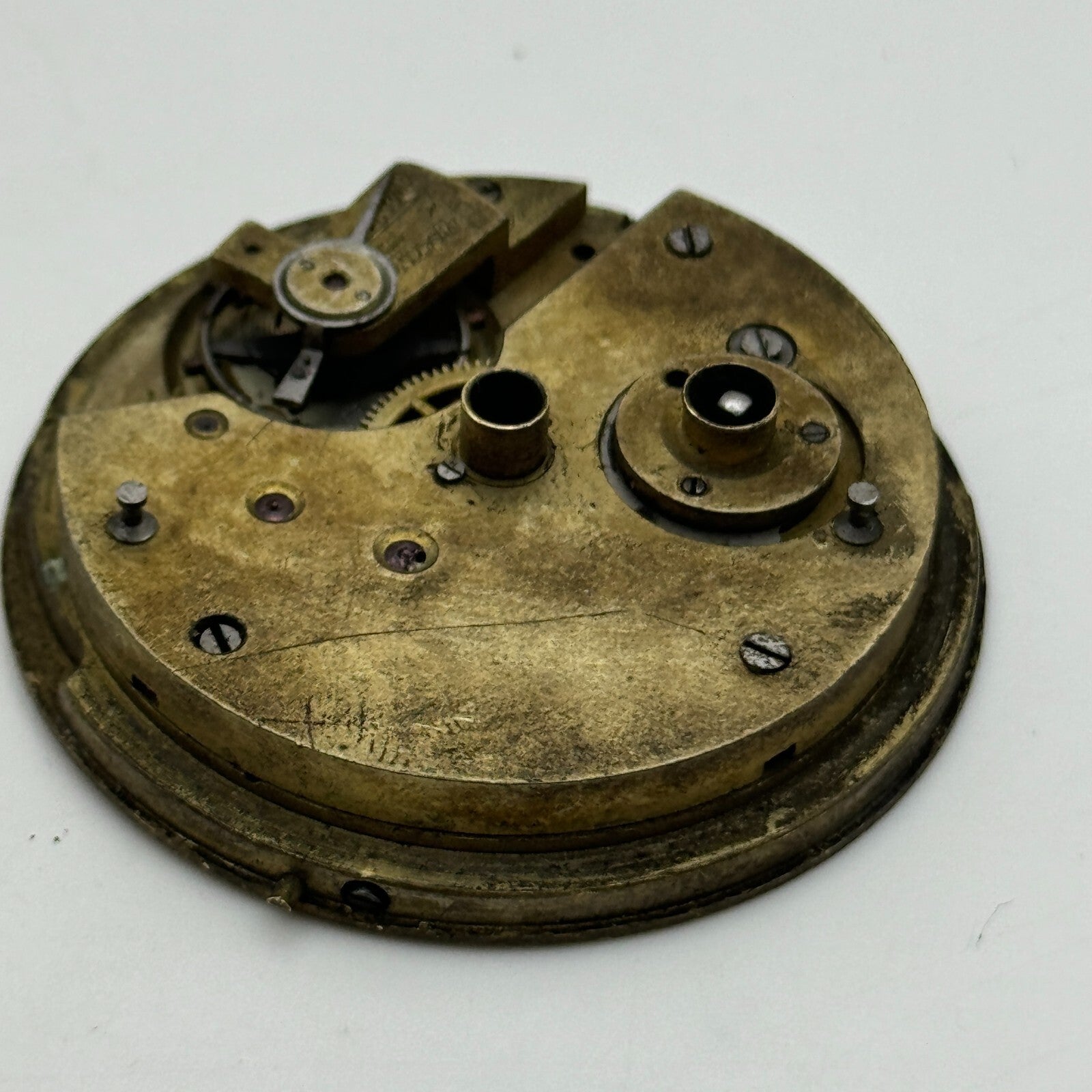 46.8mm Antique Unidentified Key Wound Pocket Watch Movement PARTS REPAIR SPARES