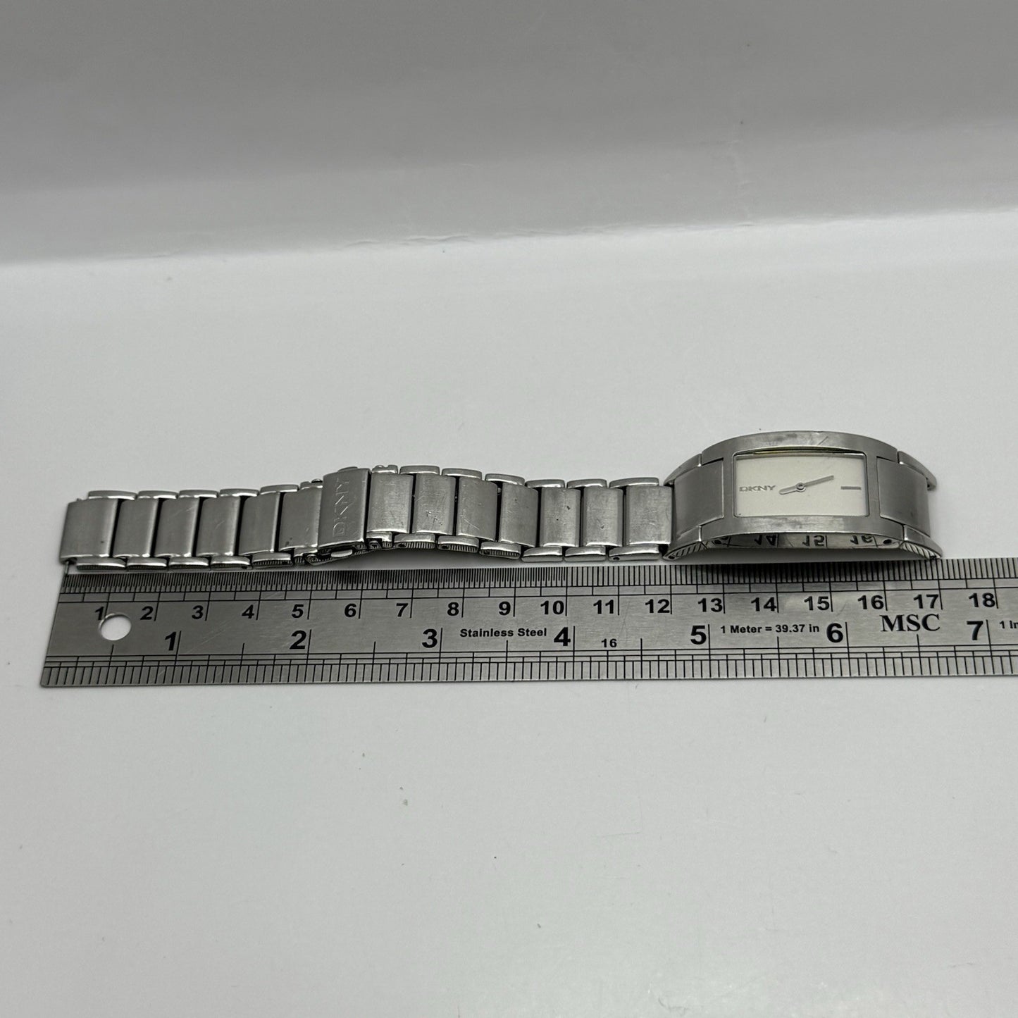 23mm Working Ladies DKNY NY-3030 Stainless Steel Quartz Watch Broken Strap