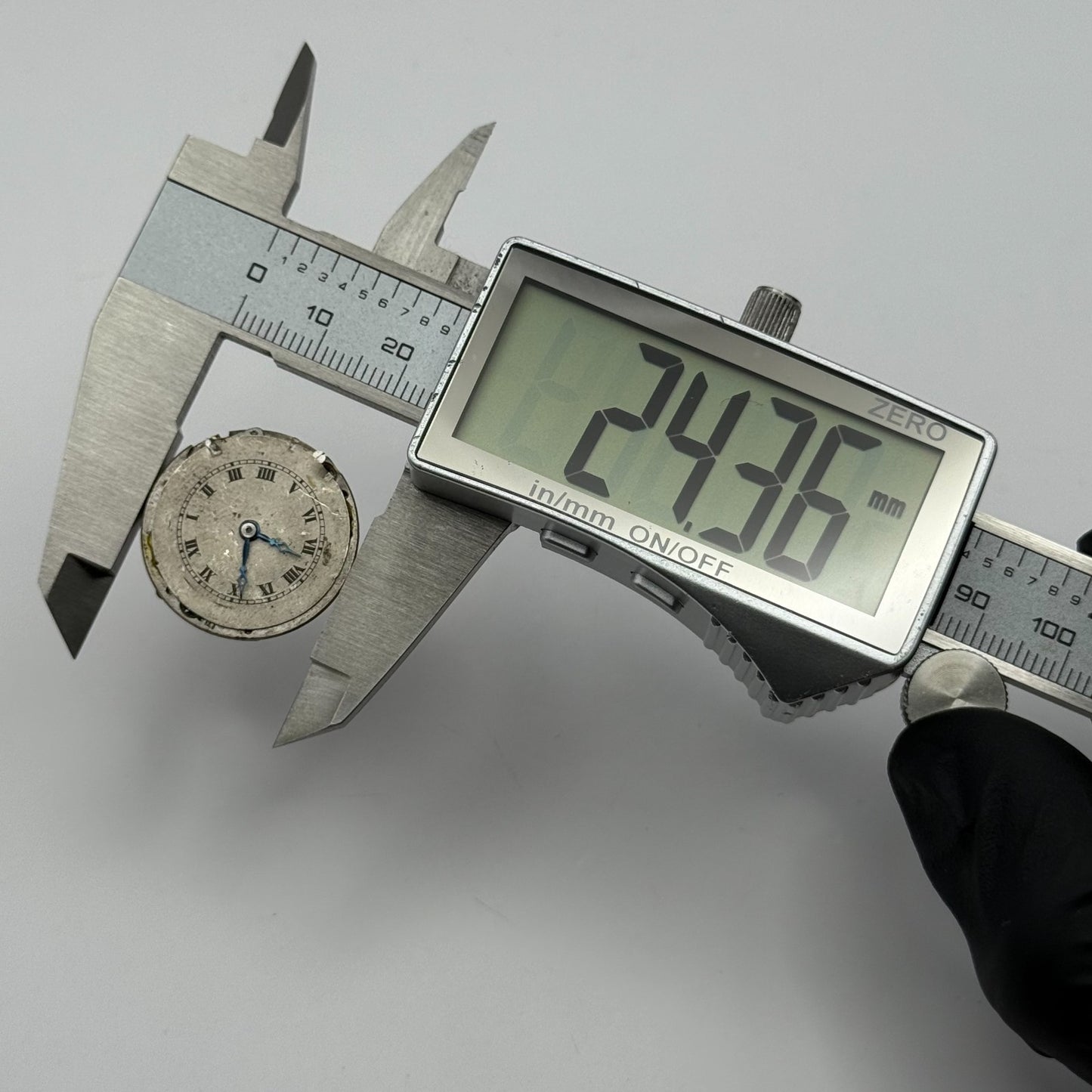 Possibly Movado Watch Movement Manual Wind Vintage Swiss Parts Repair 24.3mm