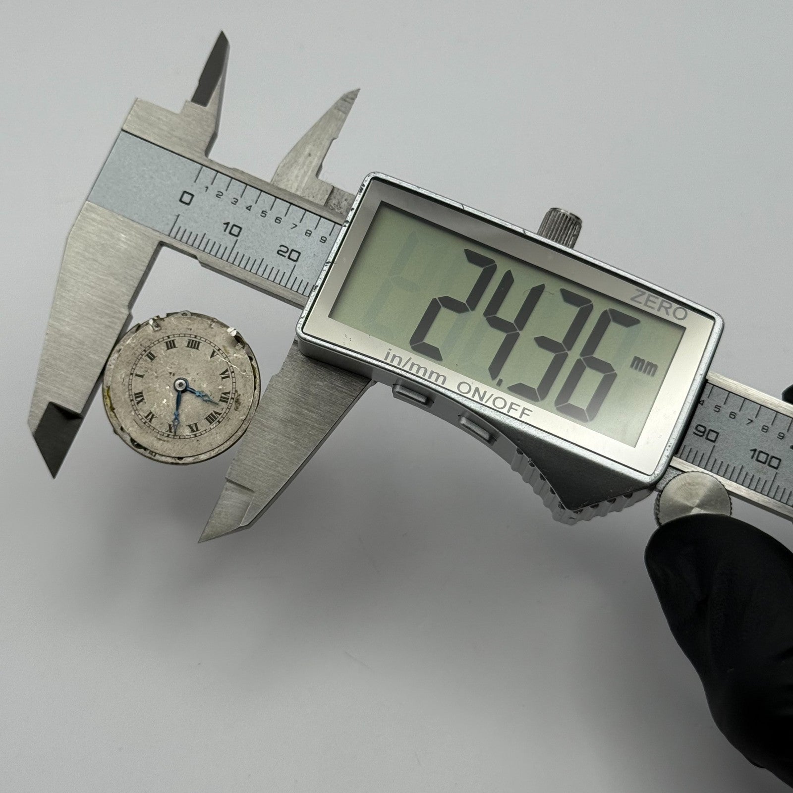 Possibly Movado Watch Movement Manual Wind Vintage Swiss Parts Repair 24.3mm