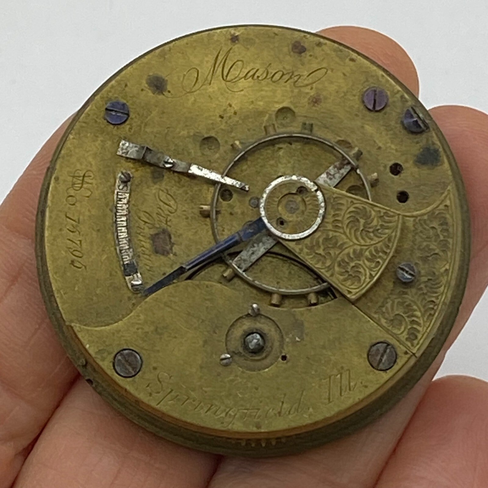 45.6mm Antique Key Wound Pocket Watch Movement PARTS