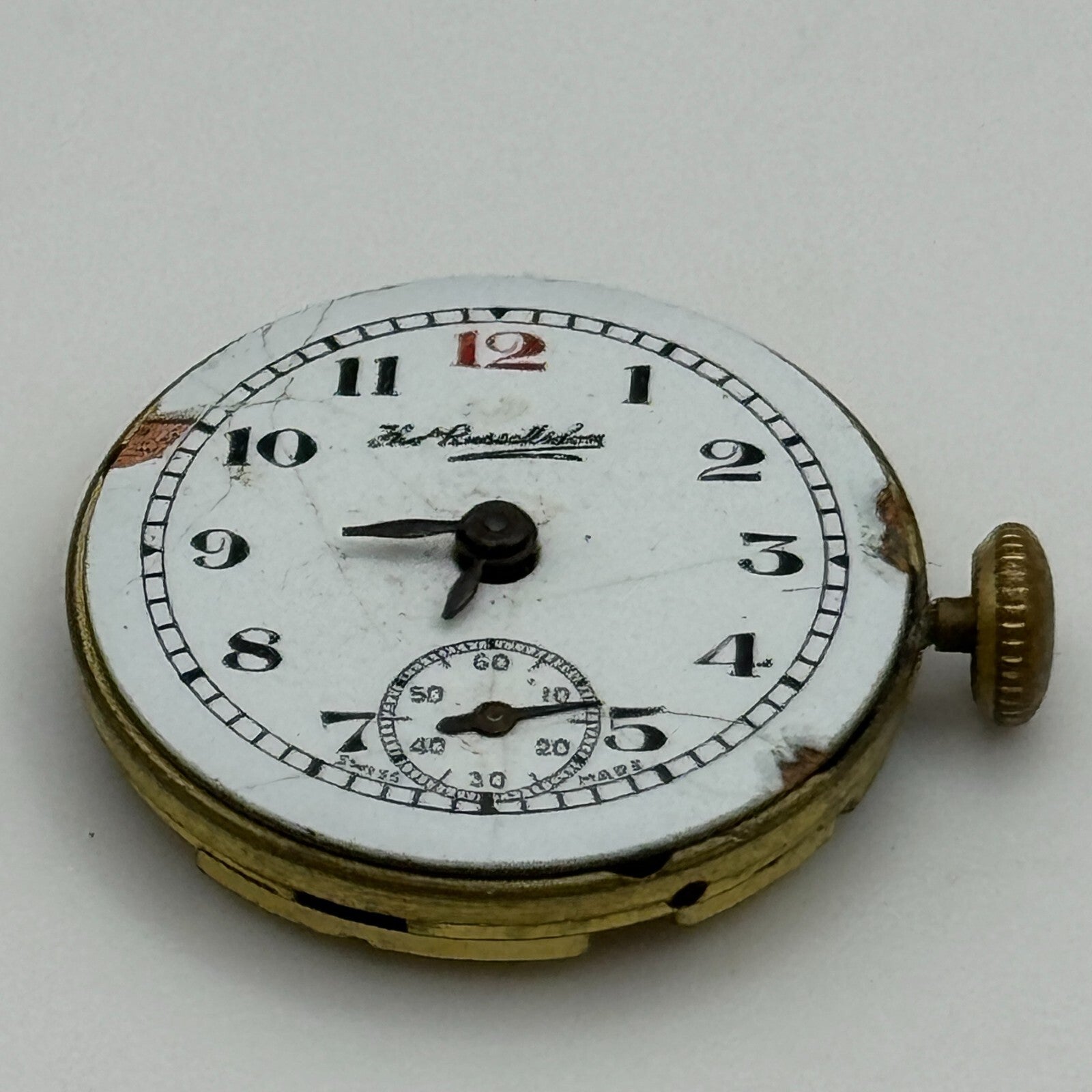 19.7mm Thomas Russell & Son Revue Manual Wind Watch Movement Swiss Vintage PARTS