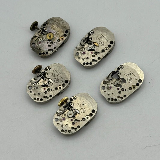 12.8mm 5 x FHF 75 Ladies Manual Wind Watch Movement Swiss Vintage PARTS SPARES