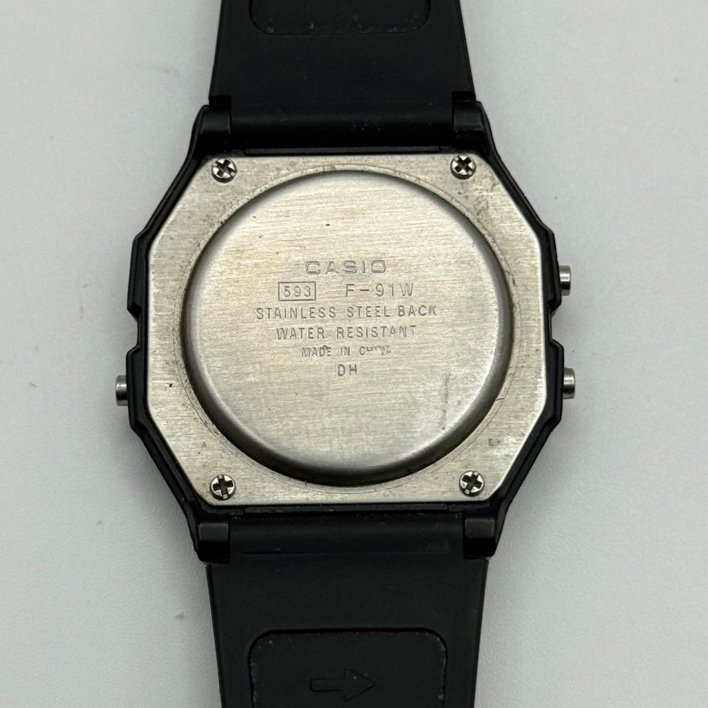 Casio Digital Watch F-91W 593 Alarm Chronograph Quartz 35mm Unisex Rubber Strap