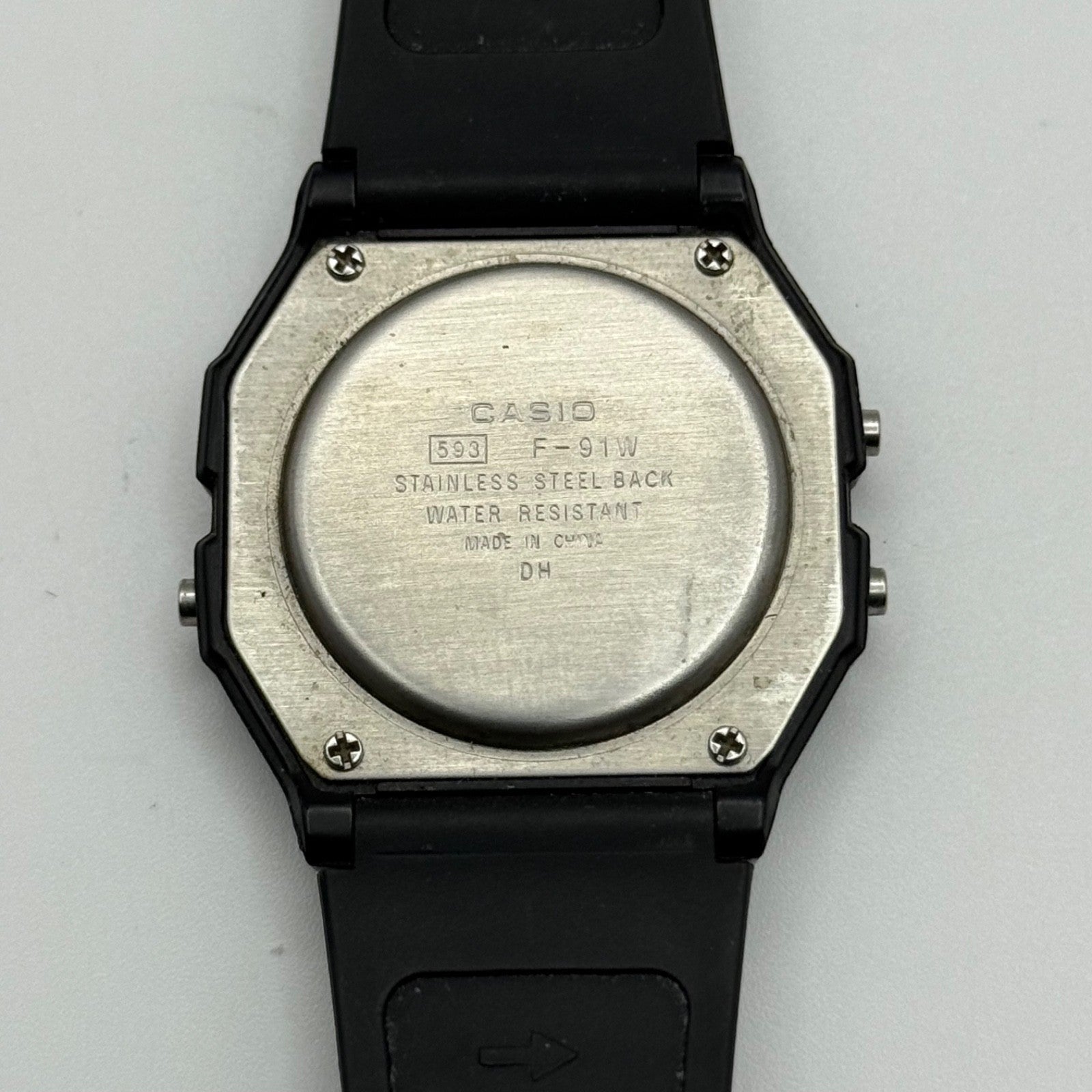 Casio Digital Watch F-91W 593 Alarm Chronograph Quartz 35mm Unisex Rubber Strap