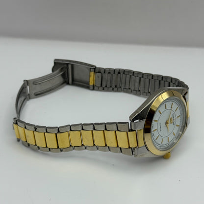 Citron EX Men's Quartz Watch White Dial Two-Tone Bracelet Japan Working 36mm