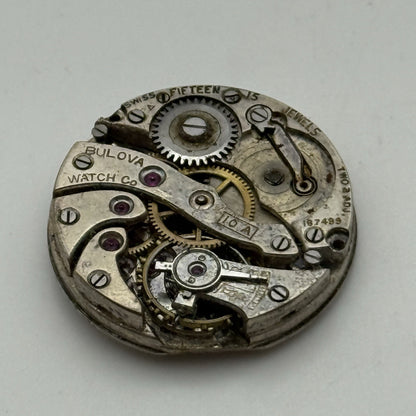 23.7mm Vintage Bulova 10A Manual Wind Swiss Watch Movement PARTS REPAIR SPARES