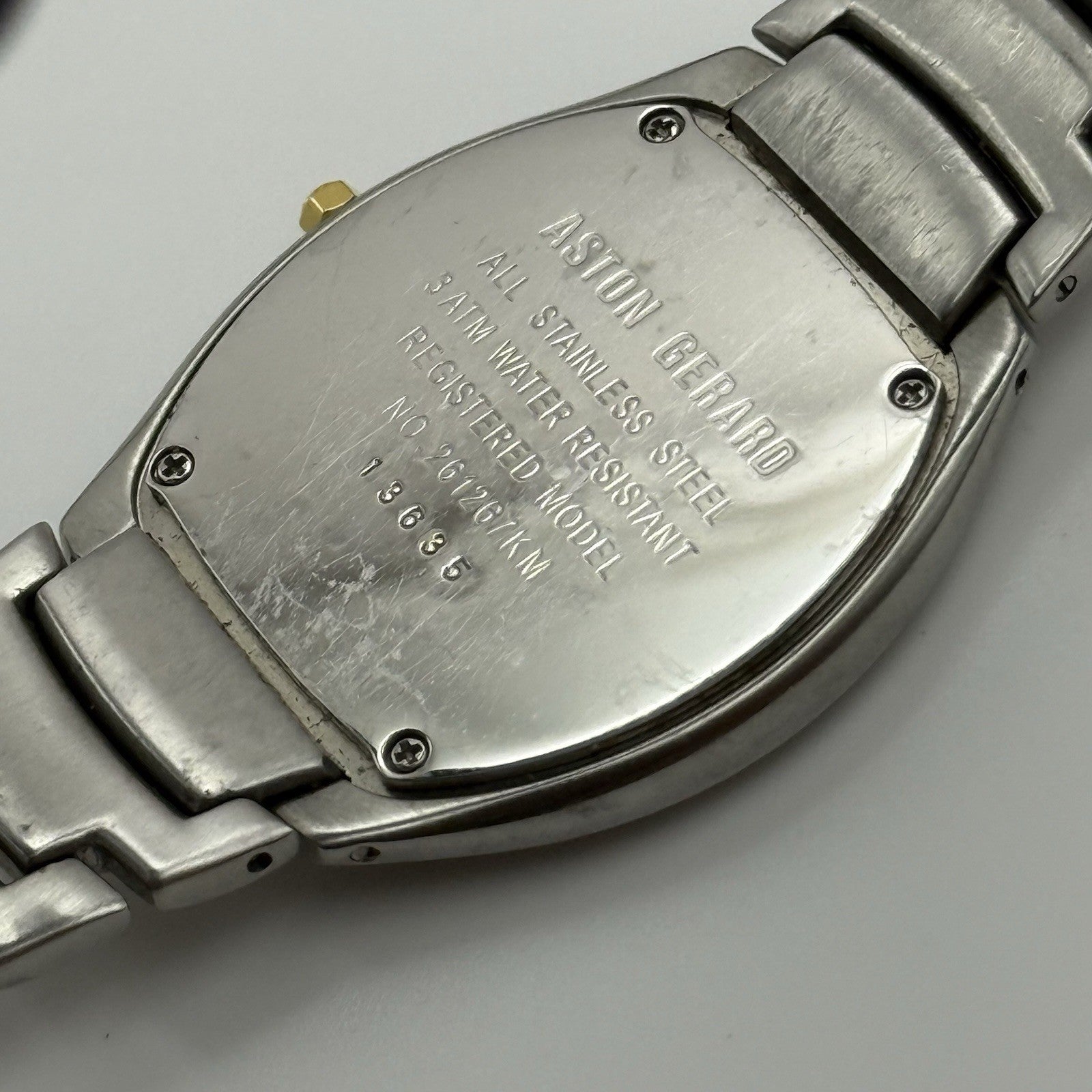 36mm Working Vintage Mens Aston Gerard 261267KM Swiss Date Dial Quartz Watch