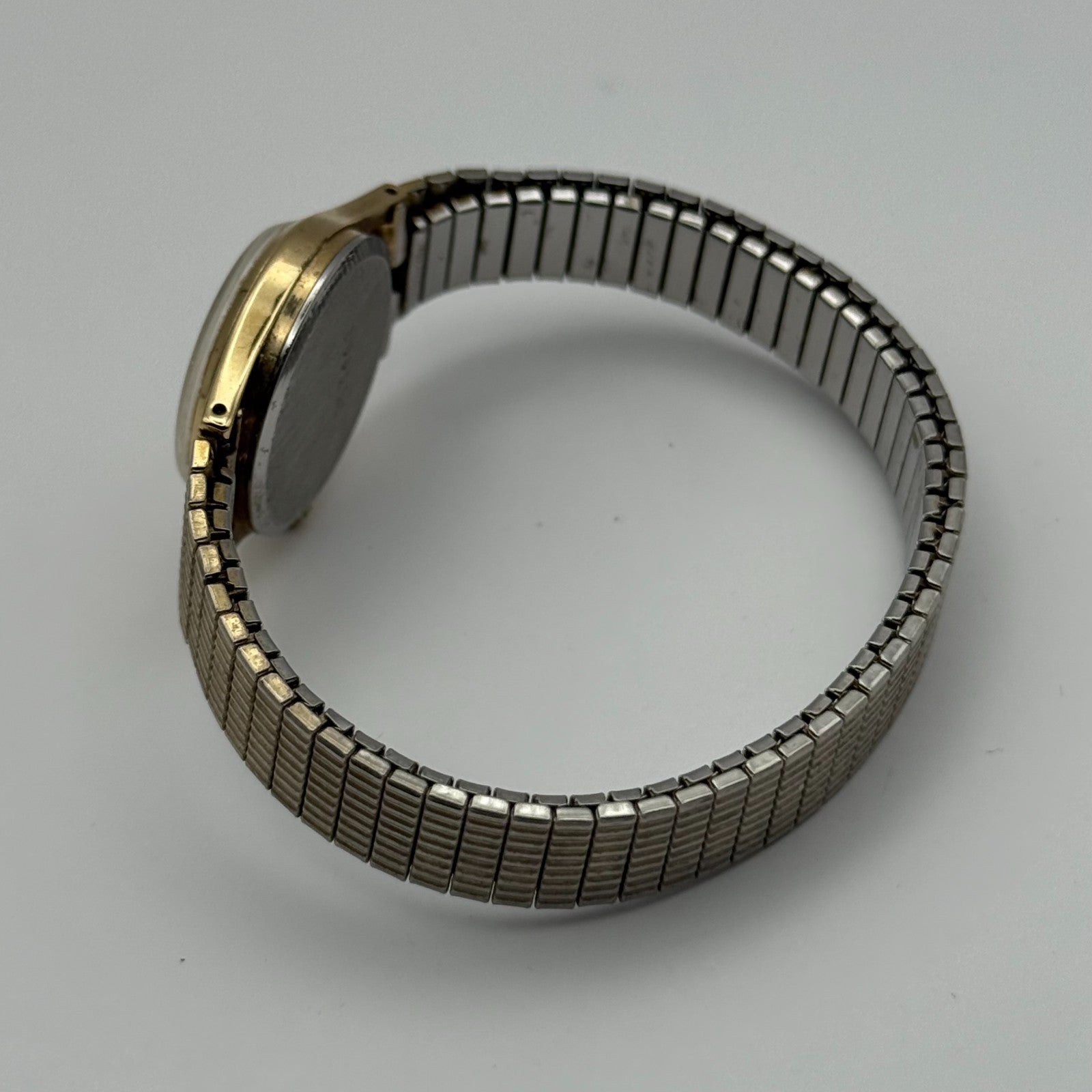 Sekonda USSR Vintage Quartz Watch Gold Tone Stretch Band Steel Working 22mm