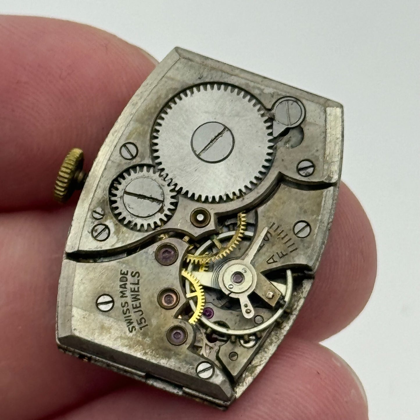 20mm Running Record RWT Tank Watch Movement Manual Wind 15 Jewels Swiss PARTS