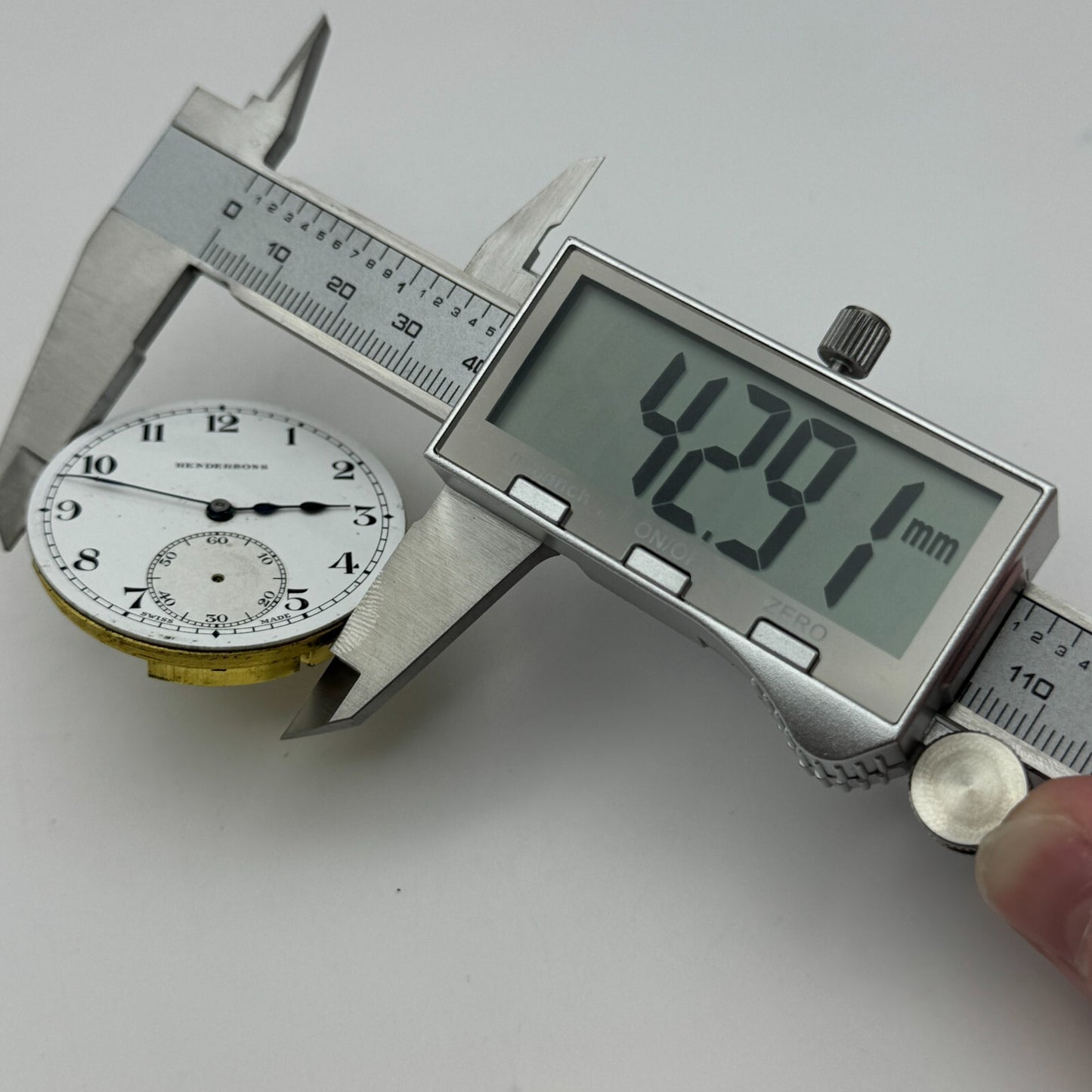 42.9mm High Grade Hendersons 17 Jewels Balance Ok Hunter Pocket Watch Movement