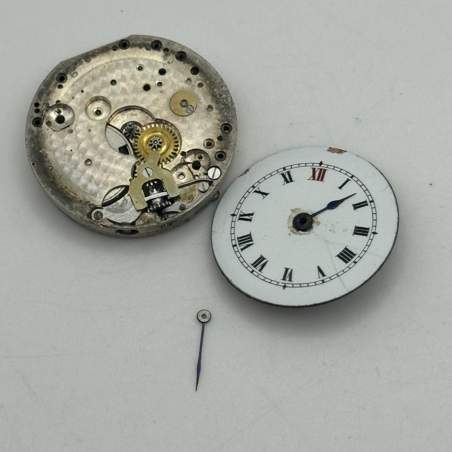 24.8mm Swiss Roman Numerals Trench Watch Movement Dial Manual Wind PARTS SPARES