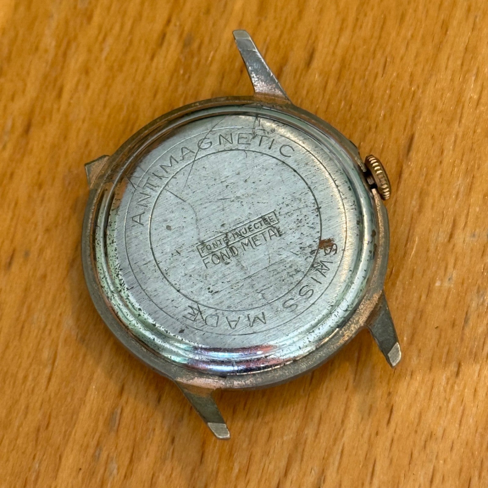 33mm Vintage Mithras 17 Jewels Unidentified Swiss Manual Wind Watch FOR PARTS