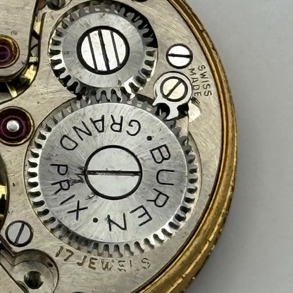 Buren 410 Grand Prix Watch Movement Manual Wind Vintage Parts Repair 25.1mm