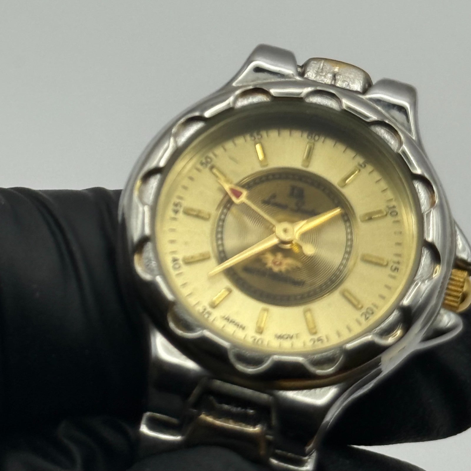 LS Louis Santini Ladies Quartz Watch Two Tone Bracelet Japan Working 24mm