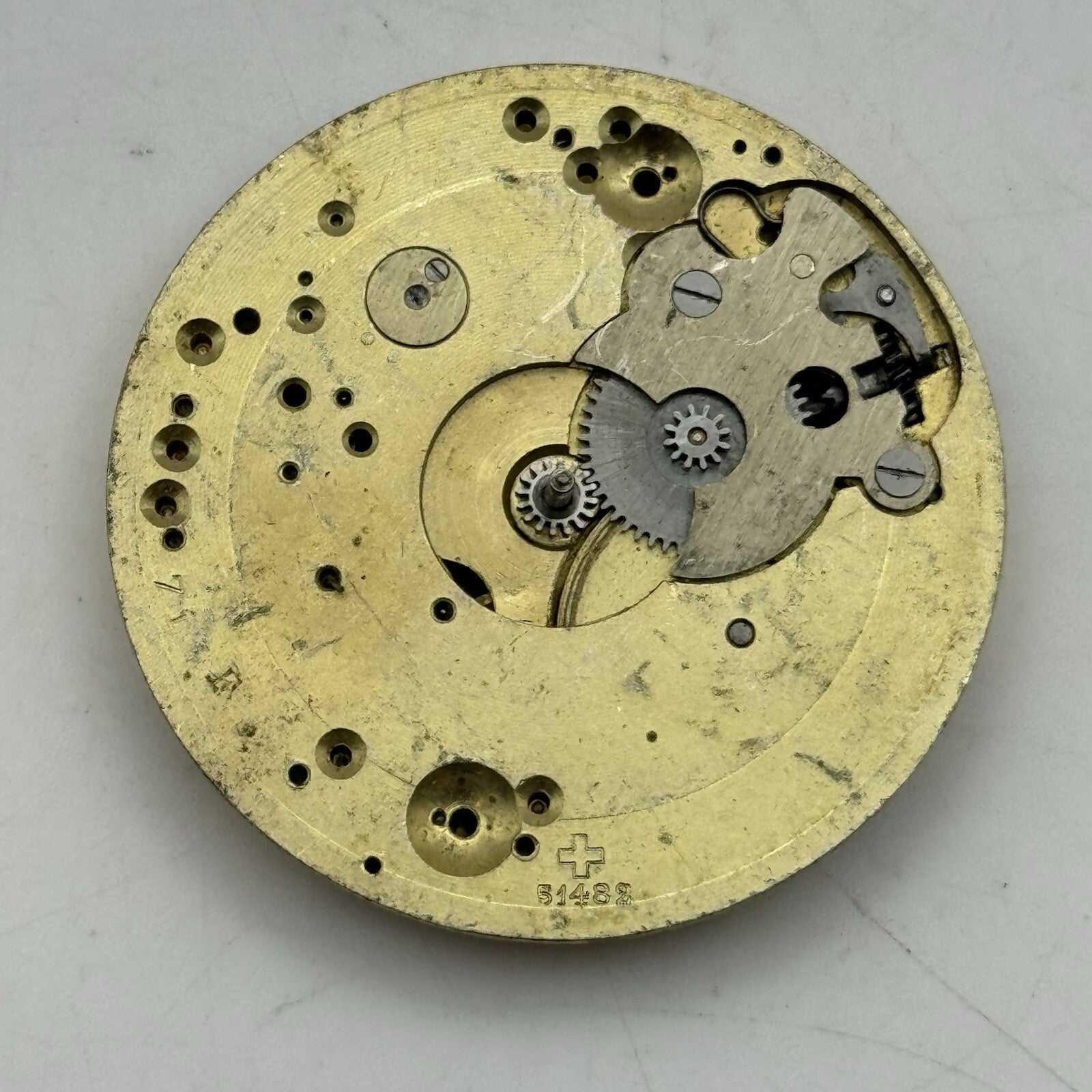 41.7mm Manual Wind Unidentified Patent Pocket Watch Movement White FOR PARTS