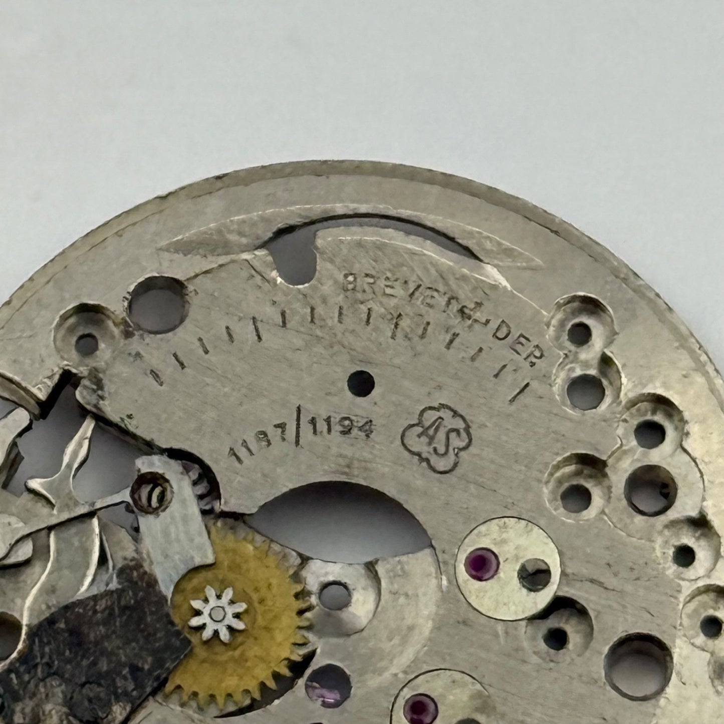 AS 1187/1194 Watch Movement Main Plate Manual Wind Vintage Swiss Parts 25.9mm