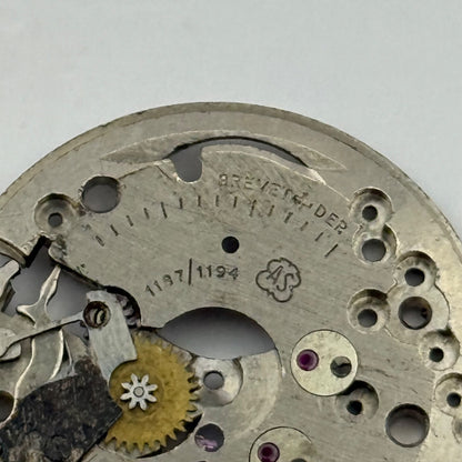 AS 1187/1194 Watch Movement Main Plate Manual Wind Vintage Swiss Parts 25.9mm