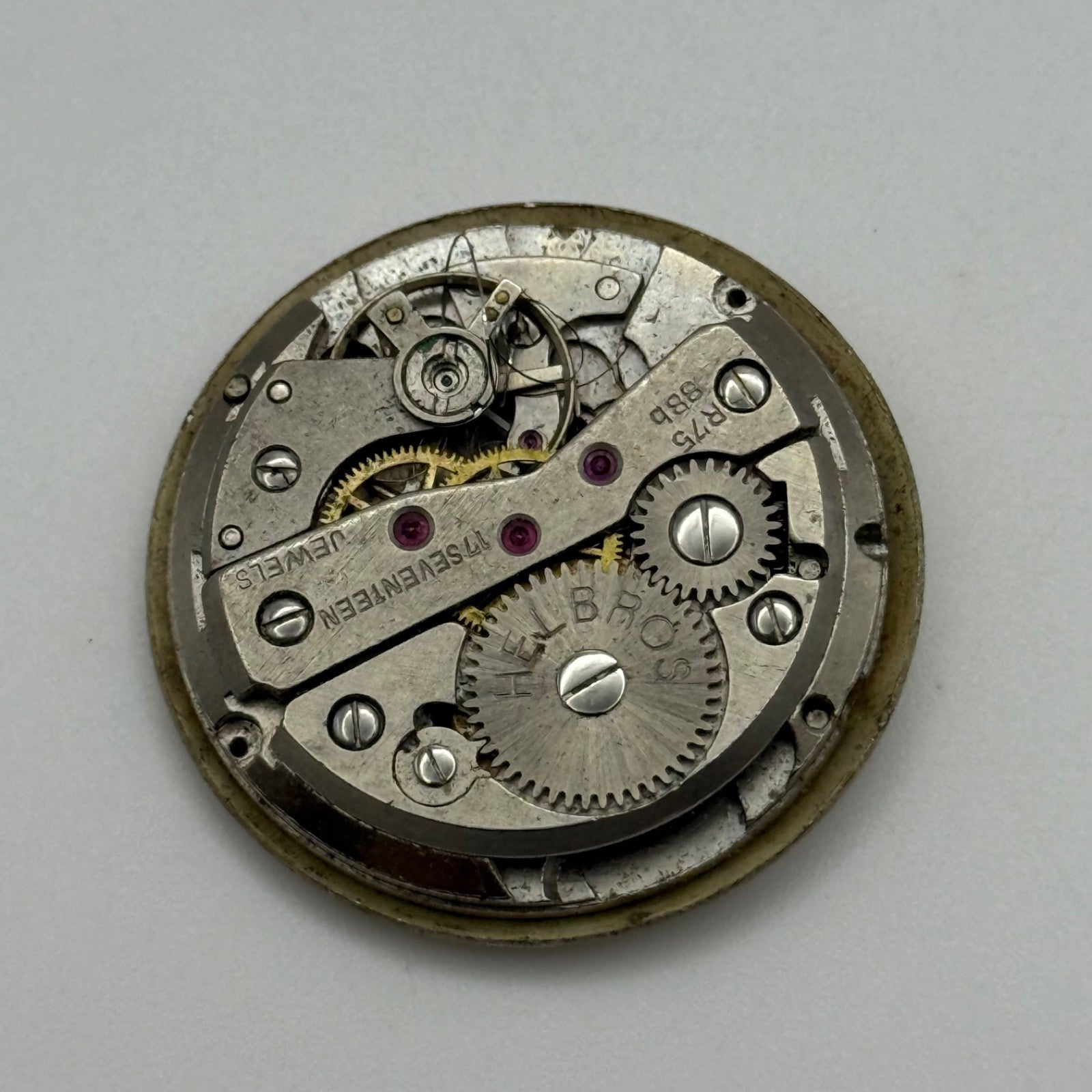 Lorsa P75A Watch Movement Helbros Manual Wind Vintage Parts Repair 25.9mm