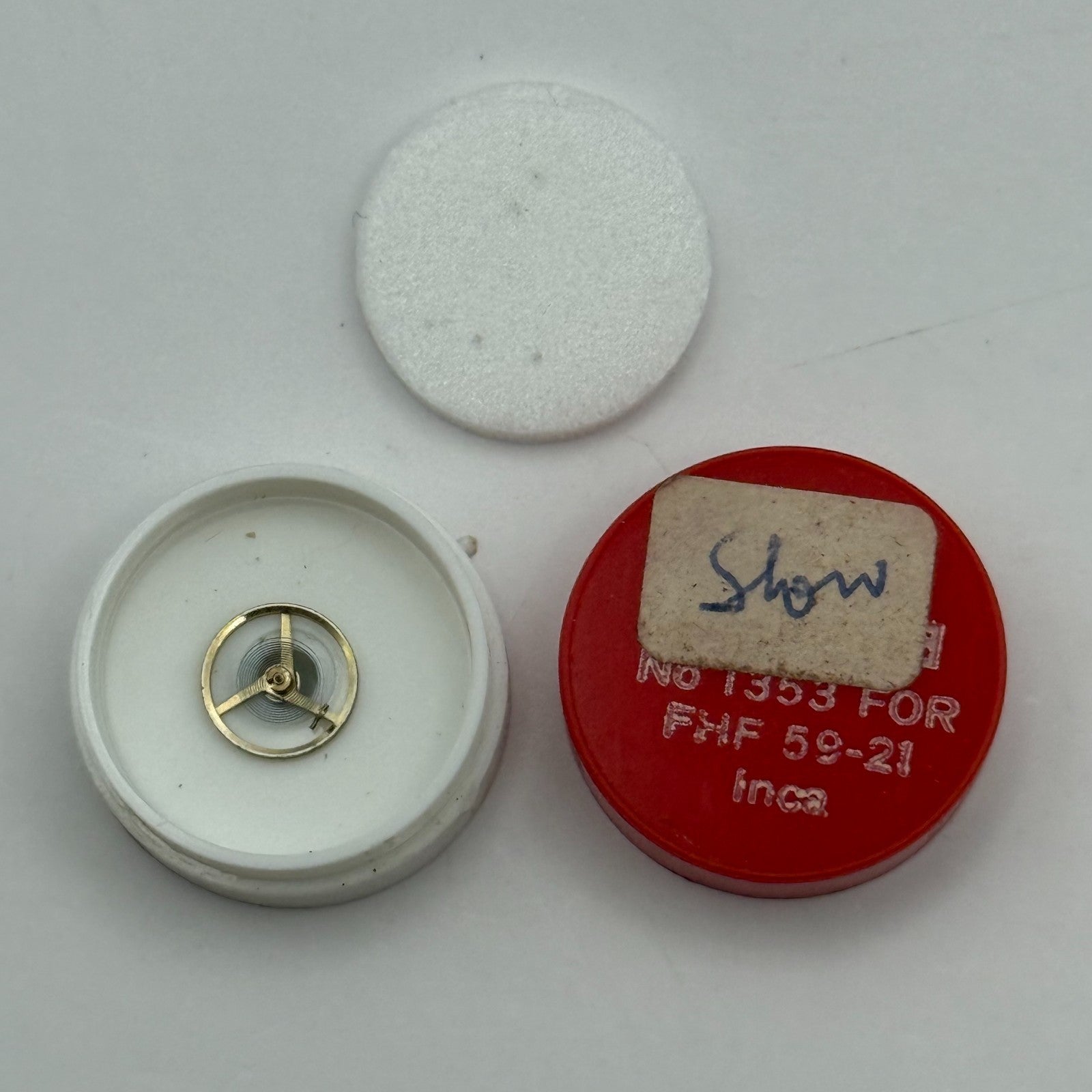 FHF 59-21 Balance Wheel Complete And Spring  1353 Watch Movement Parts NOS