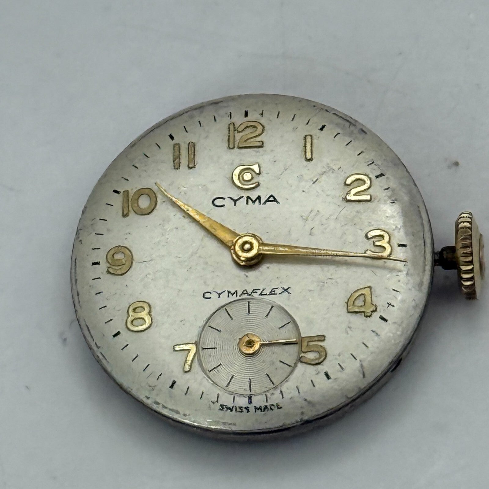 19.7mm Vintage Cyma R.424 Swiss 17 Jewels Manual Wind Watch Movement PART REPAIR