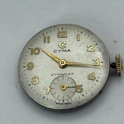 19.7mm Vintage Cyma R.424 Swiss 17 Jewels Manual Wind Watch Movement PART REPAIR