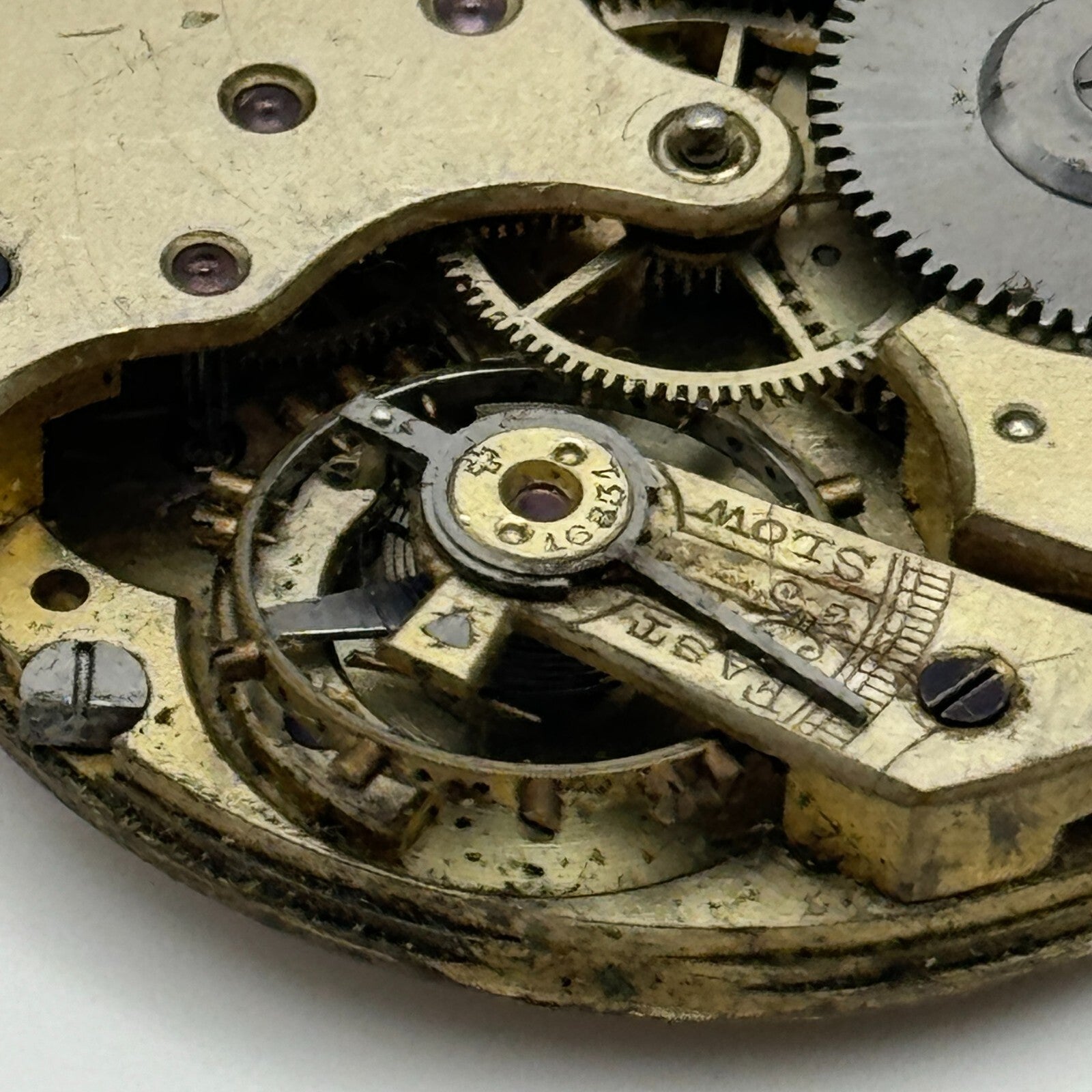 40.6mm Antique Patent 16831 Possible Longines Pocket Watch Movement PARTS SPARES